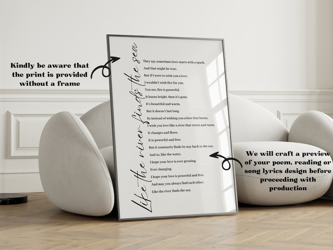 Personalised Poem Print, Custom Text Art Print