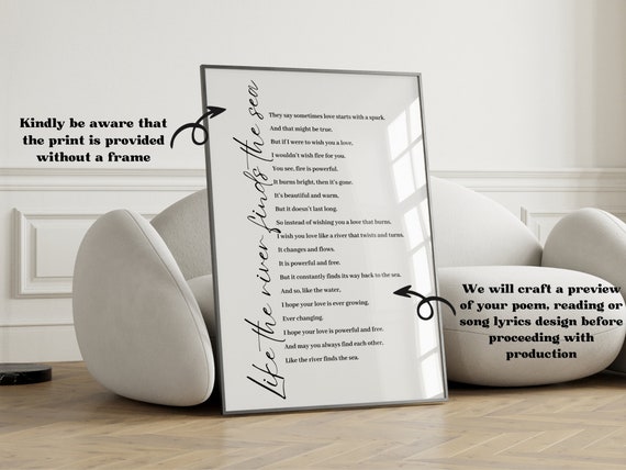 Personalised Poem Print, Custom Text Art Print