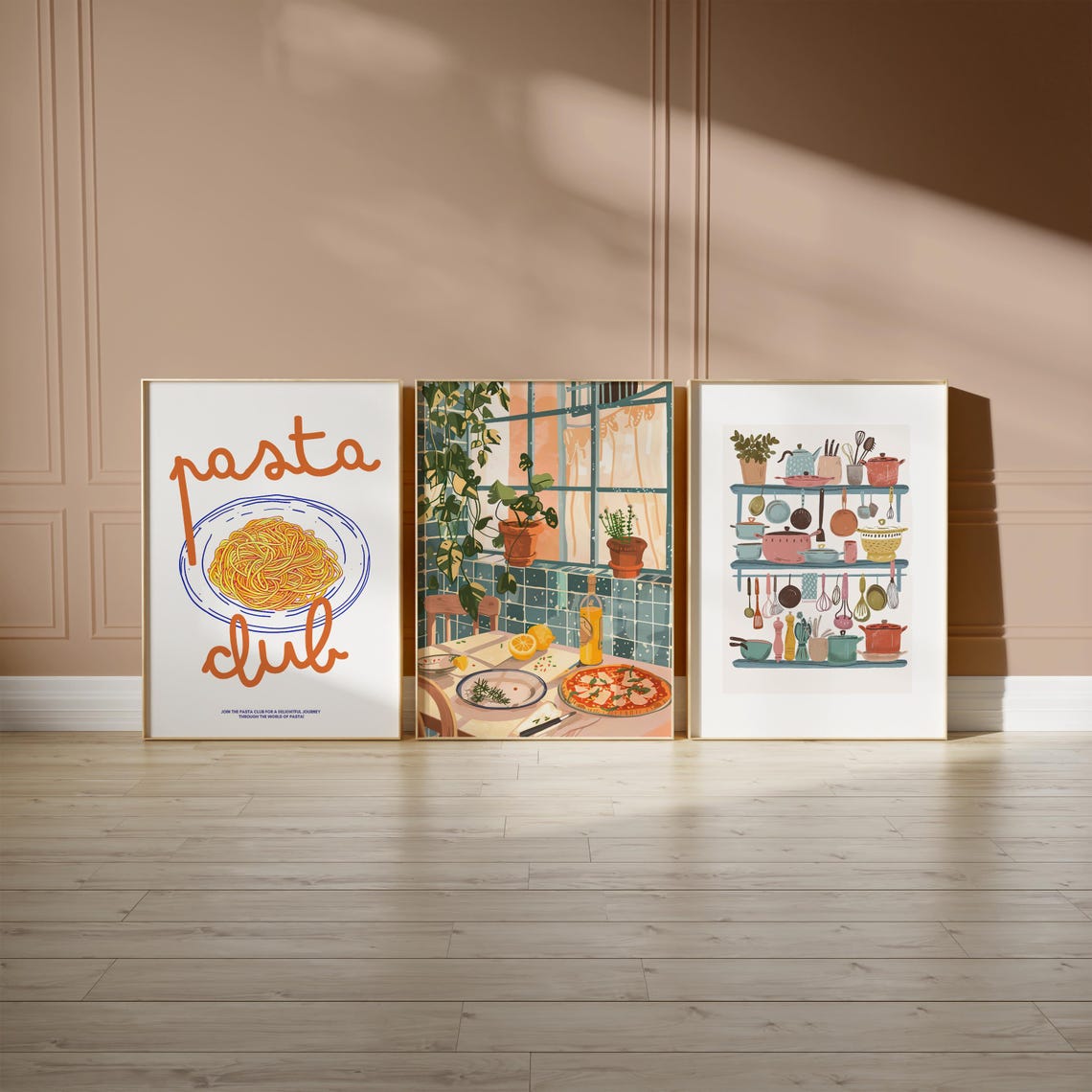 Hand Drawn Pasta Club Retro Food Poster - Image 4