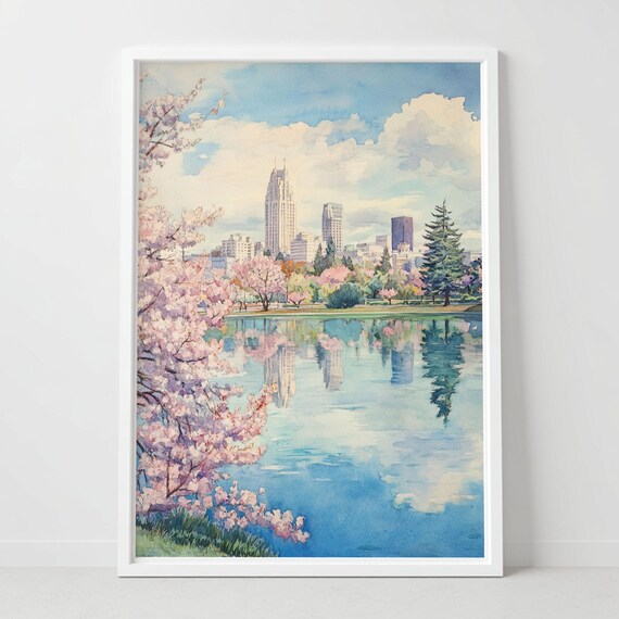 Oakland Skyline Print Poster Wall Art Usa Gift Bay Area Painting Decor Canvas Housewarming