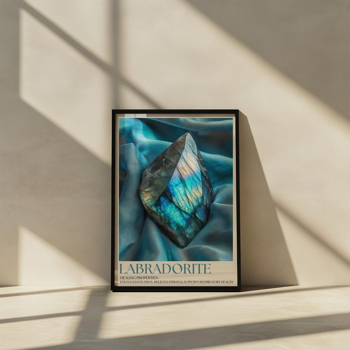 Labradorite Healing Crystal Stone Intuition Wellness Spiritual Poster