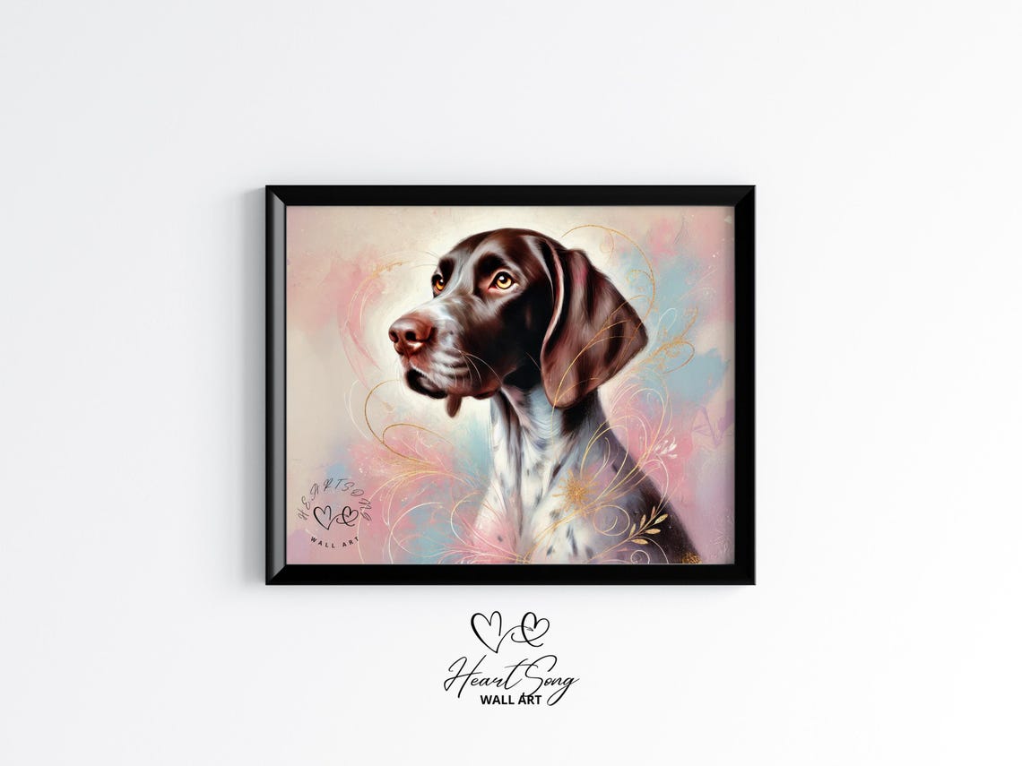German Shorthaired Pointer Watercolor Dog Portrait Pet Art Print