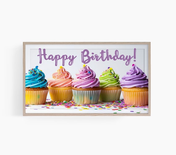 Birthday Frame Tv Art Frame Tv Art Happy Birthday Art Tv Birthday Party Frame Happy Birthday Frame Tv Art