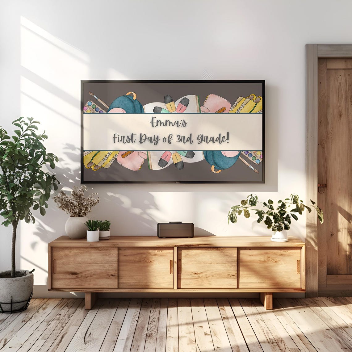 Custom First Day Of School Frame Tv Art Back To School Custom Name Frame Tv Art Frame Tv Art School Frame Tv Art - Image 2