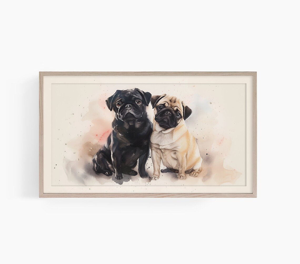 Pug Watercolor Art Print, Dog Lover Gift
