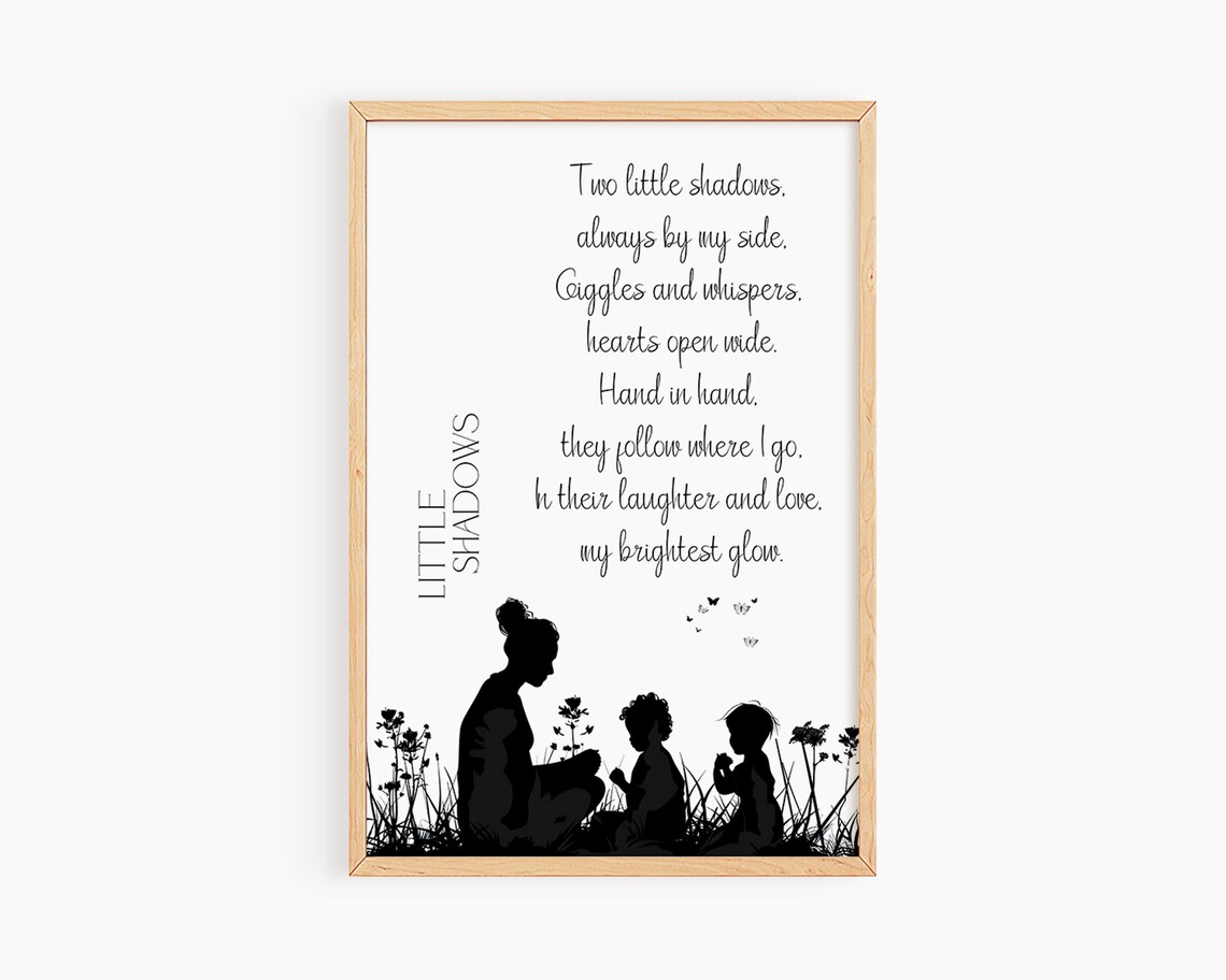 Two Little Shadows Poem for Mom, Quote Art Print - Image 2