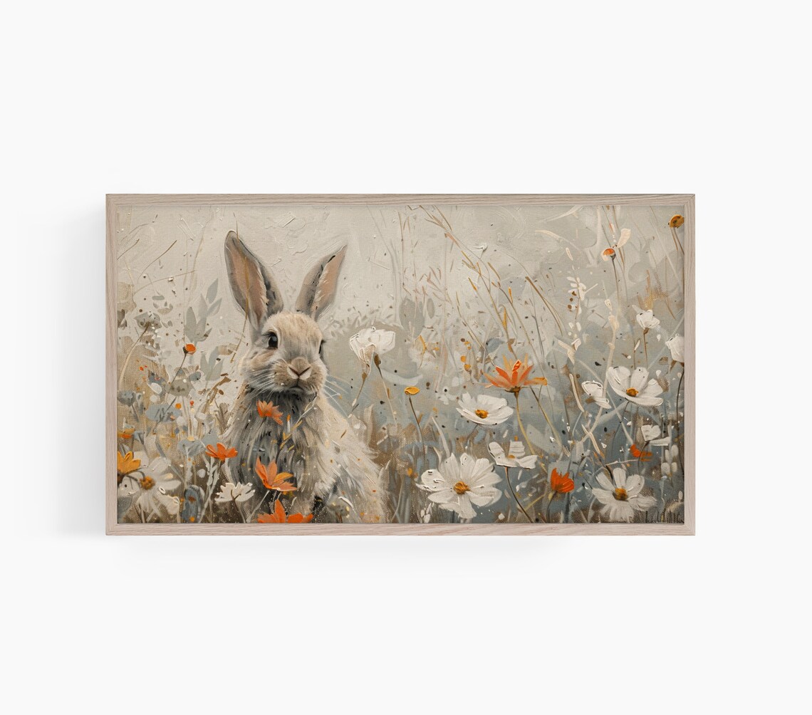 Vintage Farmhouse Spring Bunny Rabbit Art Print