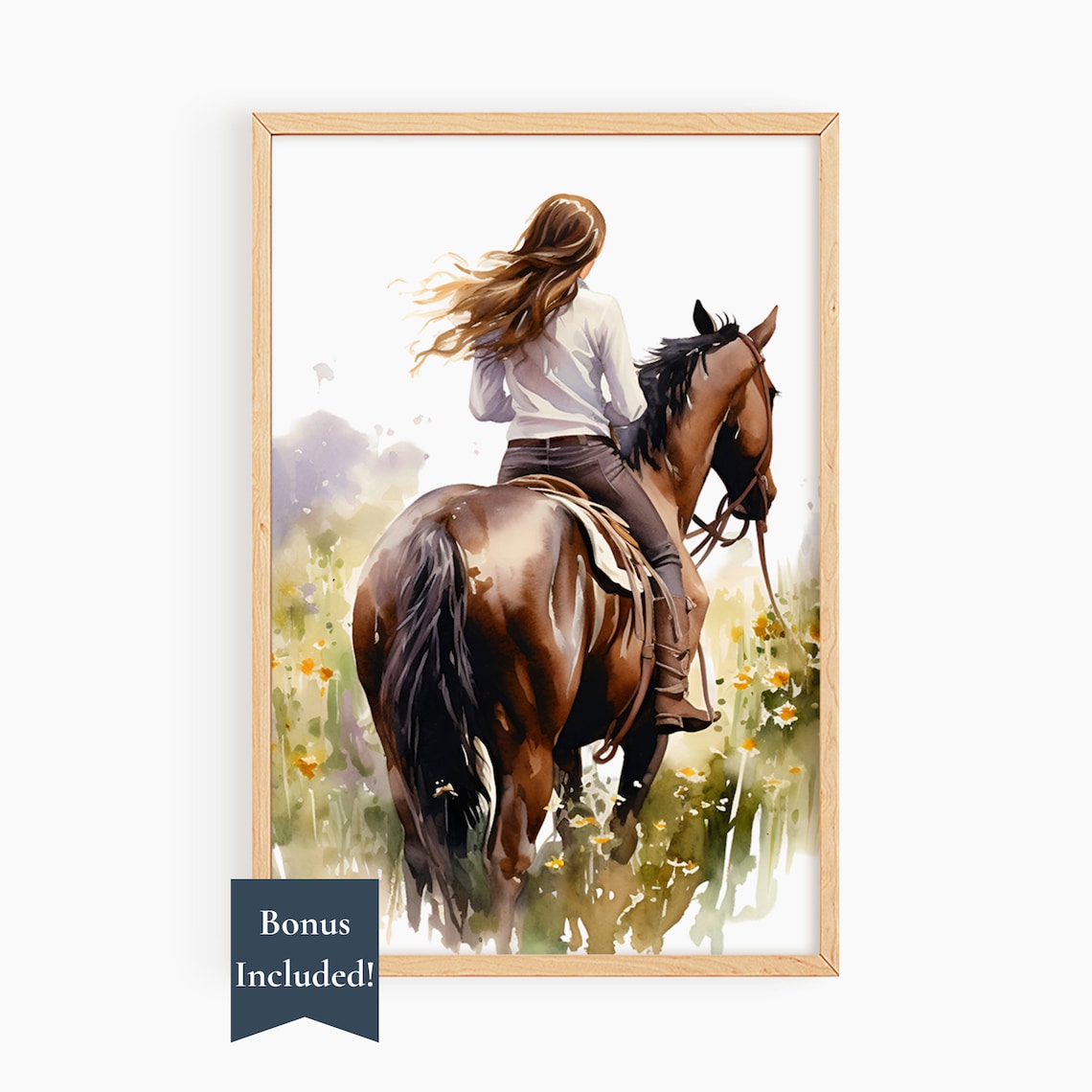 Horse Girl Farmhouse Equestrian Art Print