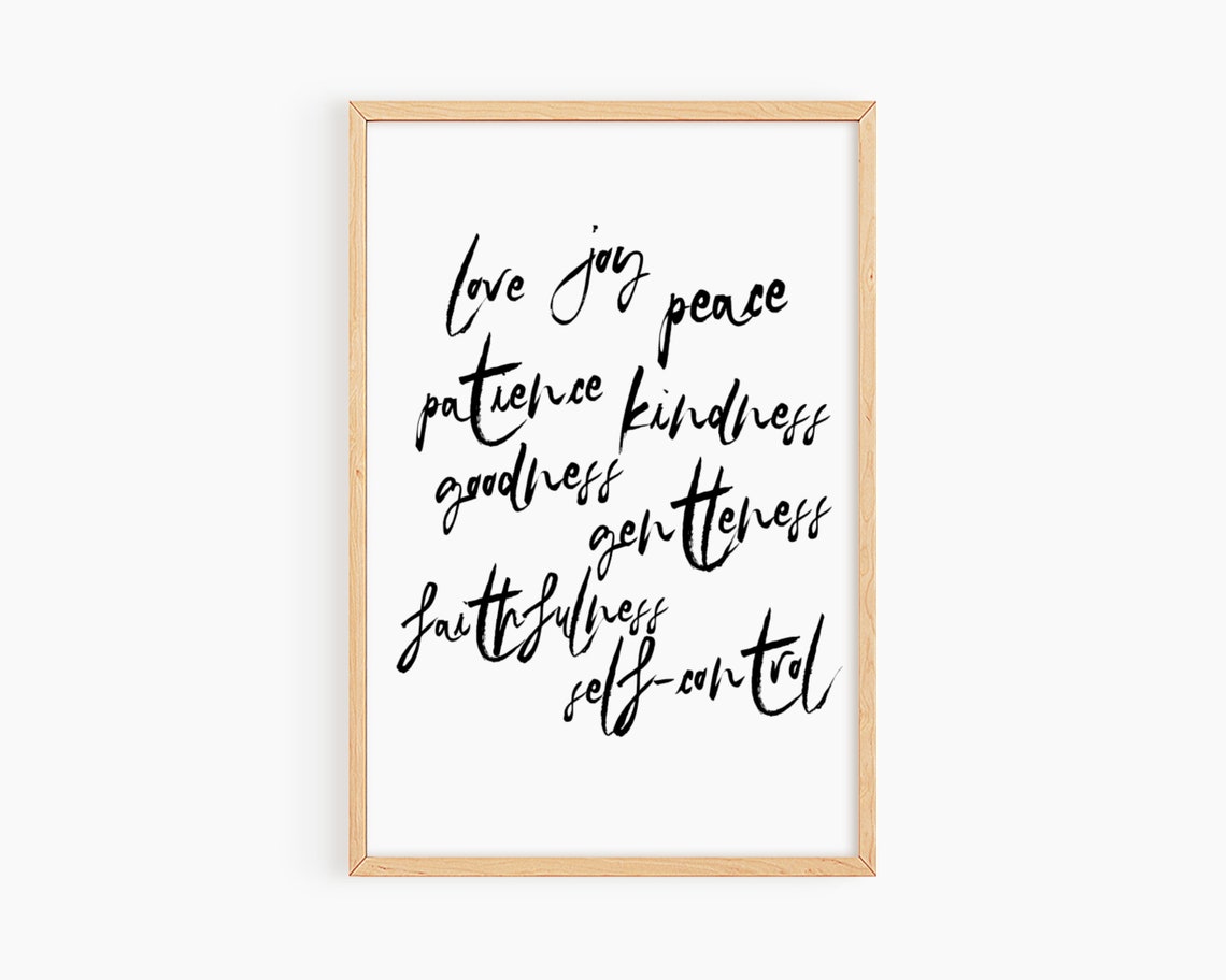 Fruit Of The Spirit Faith Calligraphy Scripture Words Art Poster