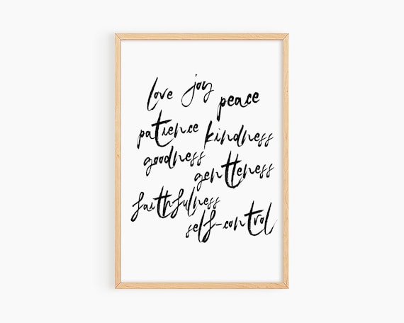 Fruit Of The Spirit Faith Calligraphy Scripture Words Art Poster