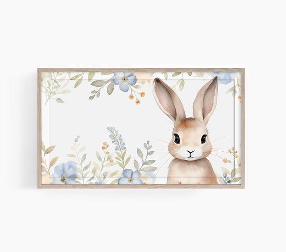 Easter Bunny Frame Tv Art Frame Tv Art Easter Art For Tv Bunny Frame Tv Art Cute Bunny Frame Tv Art Floral Bunny Art