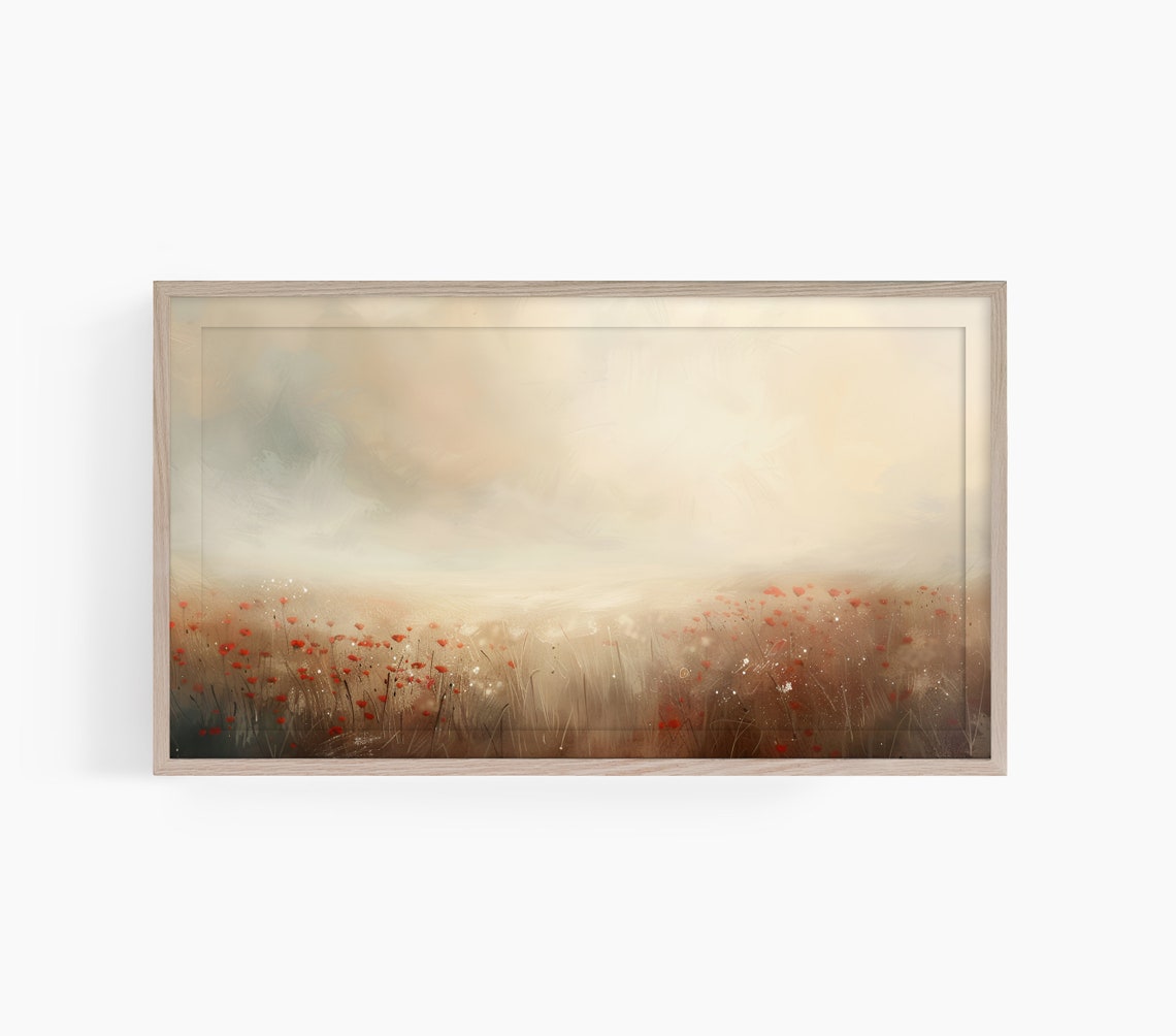 Wildflower Frame Tv Art Frame Tv Art Country Field Landscape Tv Art Poppies Frame Tv Country Flowers Frame Tv Art Smart Tv Art