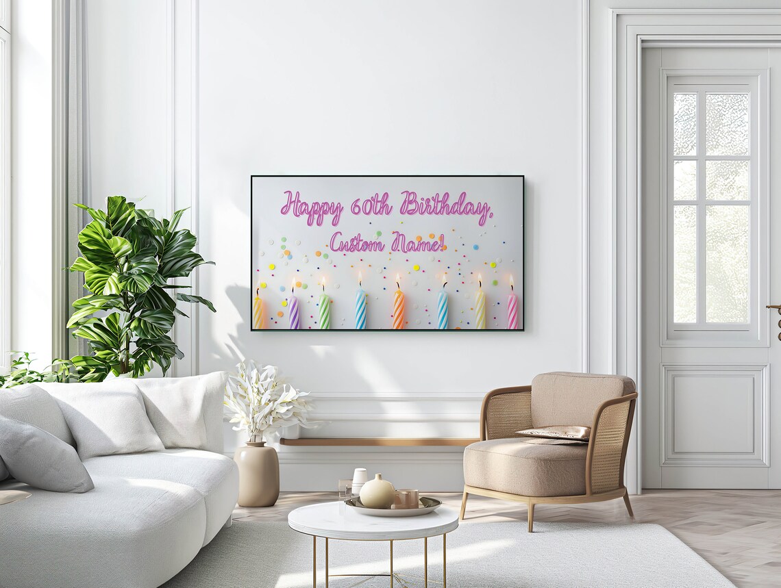 Personalized Happy Birthday Frame TV Art Poster - Image 3