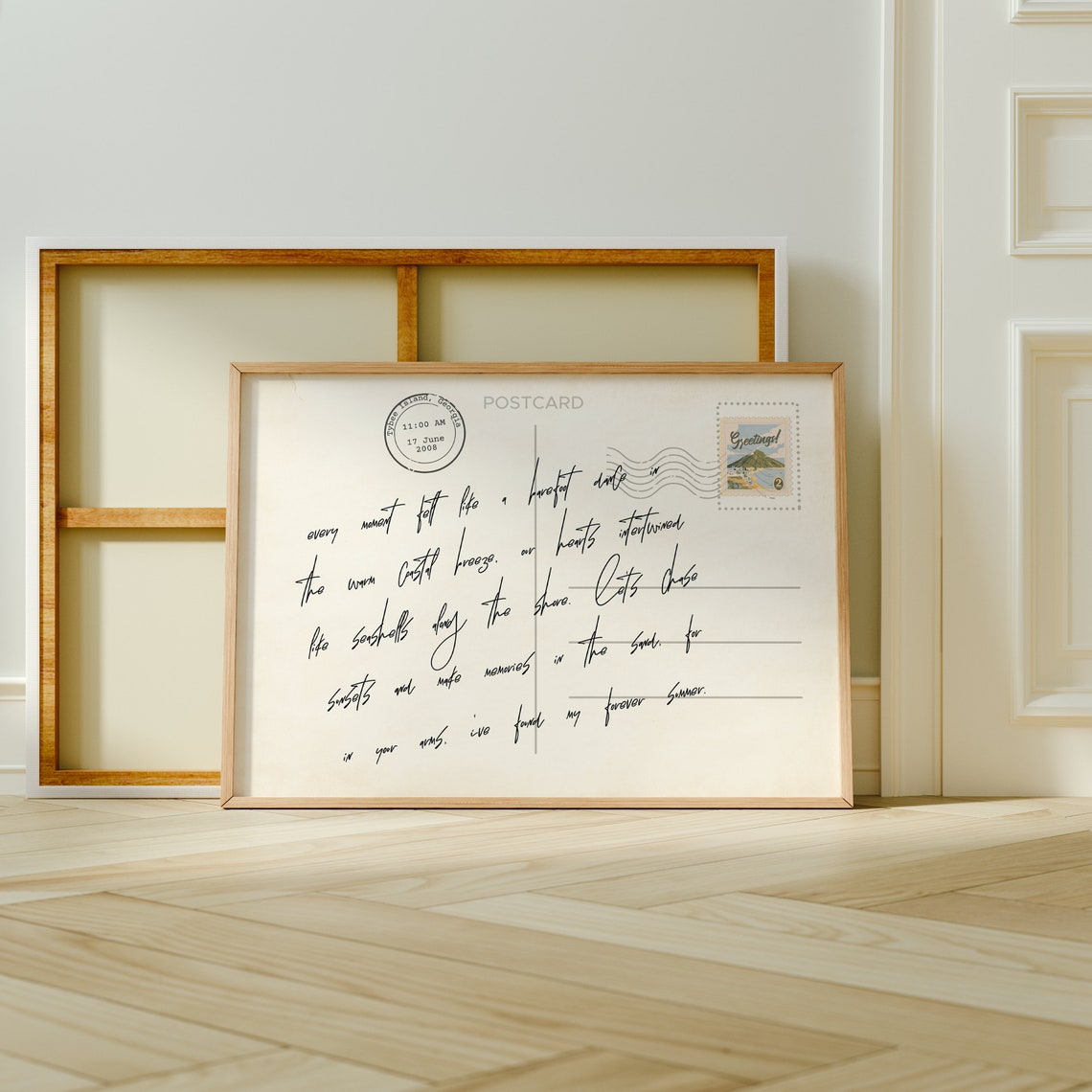 Coastal Love Letter Postcard Vintage Handwritten Romance Note Poster