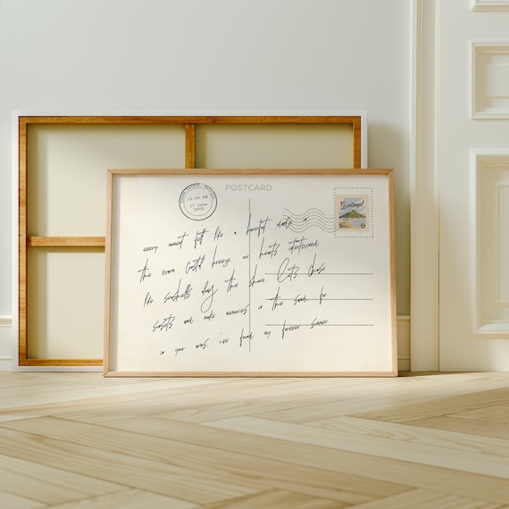 Coastal Love Letter Postcard Vintage Handwritten Romance Note Poster