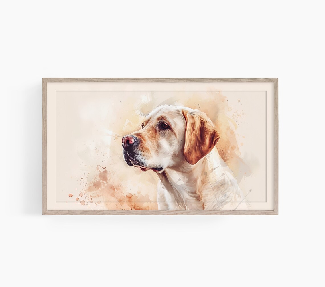 Yellow Labrador Watercolor Portrait Dog Lover Animal Art Poster