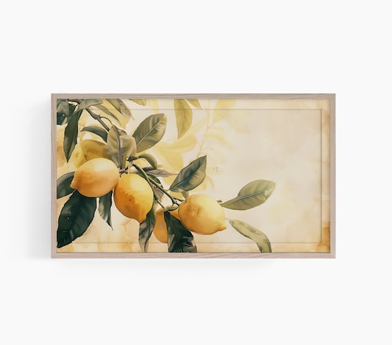 Lemons Watercolor Art Print, Spring Kitchen Decor