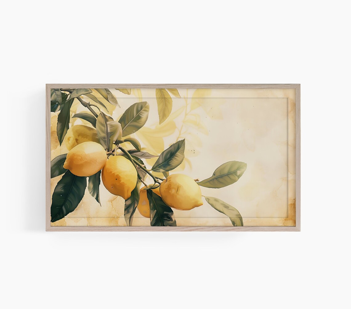 Lemons Watercolor Art Print, Spring Kitchen Decor