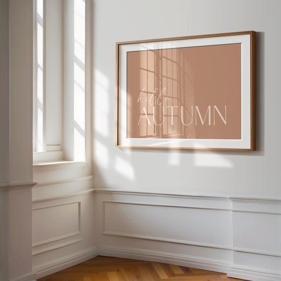 Hello Autumn Minimalist Fall Sign, Art Print