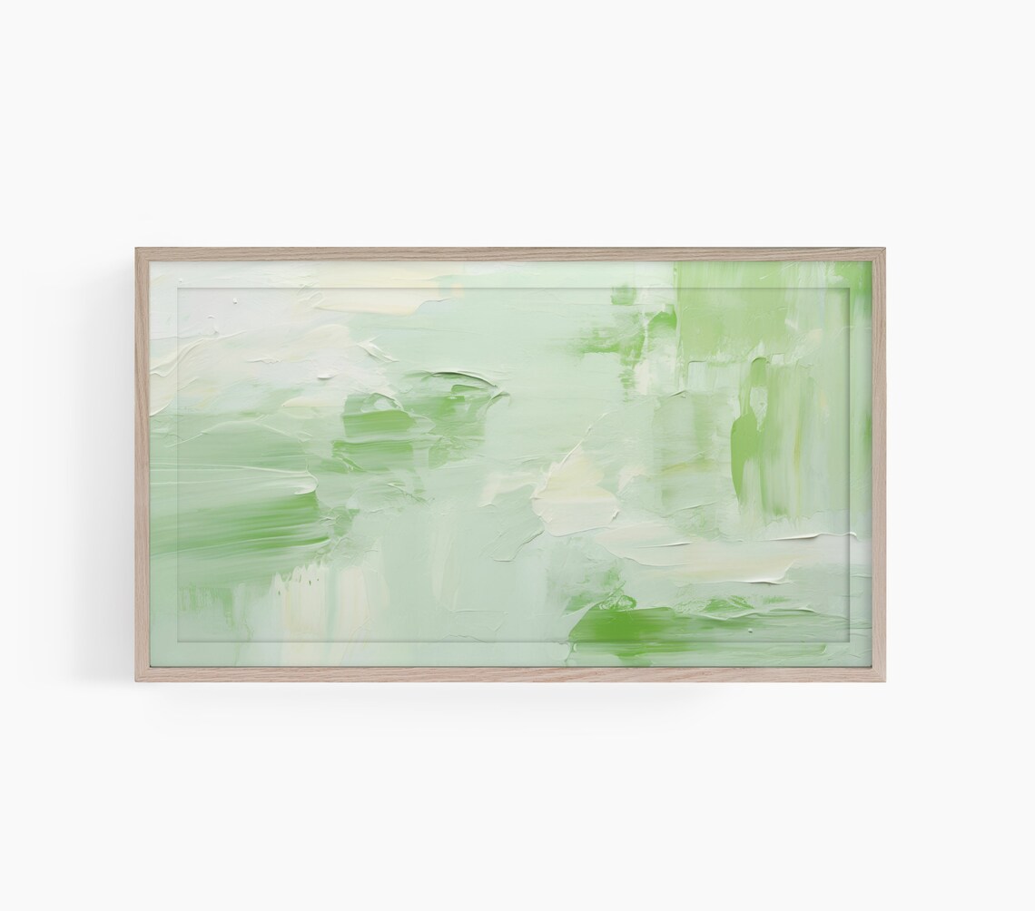 Abstract Impasto Green Art Print, Modern Decor