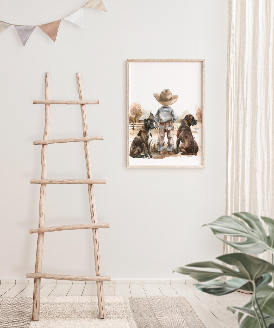 Cowboy Nursery Decor for Boys' Room, Dog Art Print - Image 3