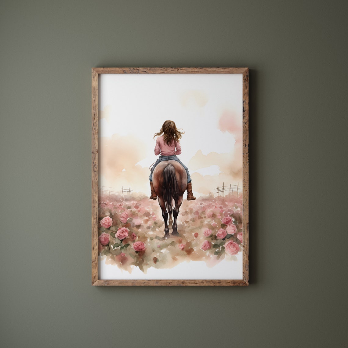 Horse Wall Art Print Nursery Horse Print Girls Room Decor Playroom Horse Riding Wall Art Teen Horse Lover Wall Art - Image 2