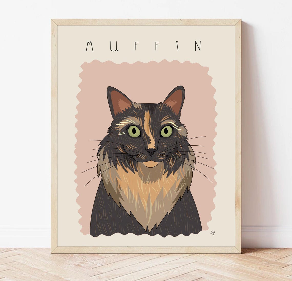 Boomer Brown Tabby and White Cat Gold Eyes Named Portrait Poster - Image 6