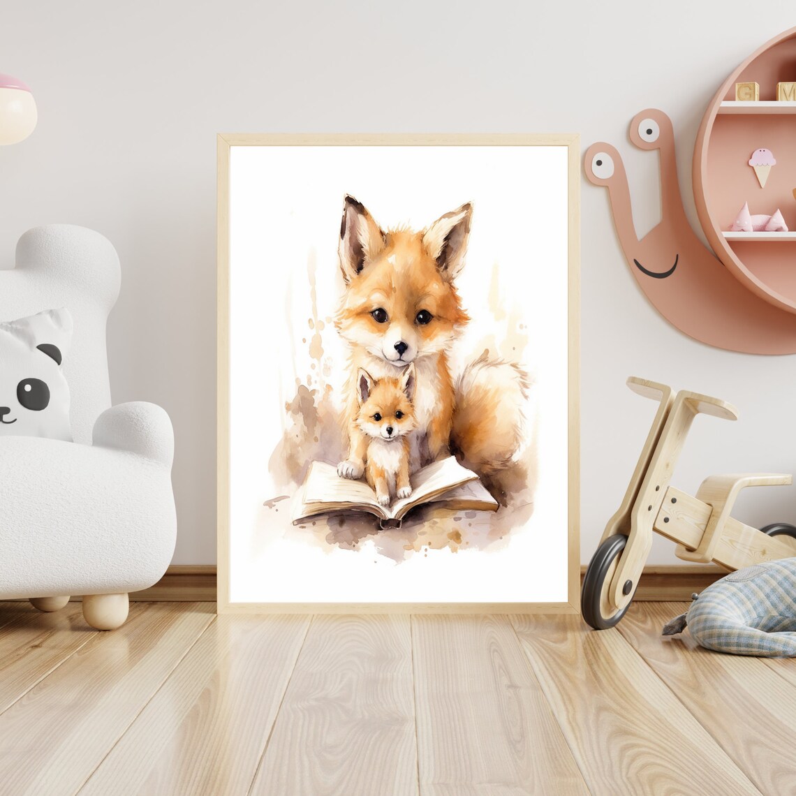 Foxes Childrens Room Animal Poster Decoration - Image 4