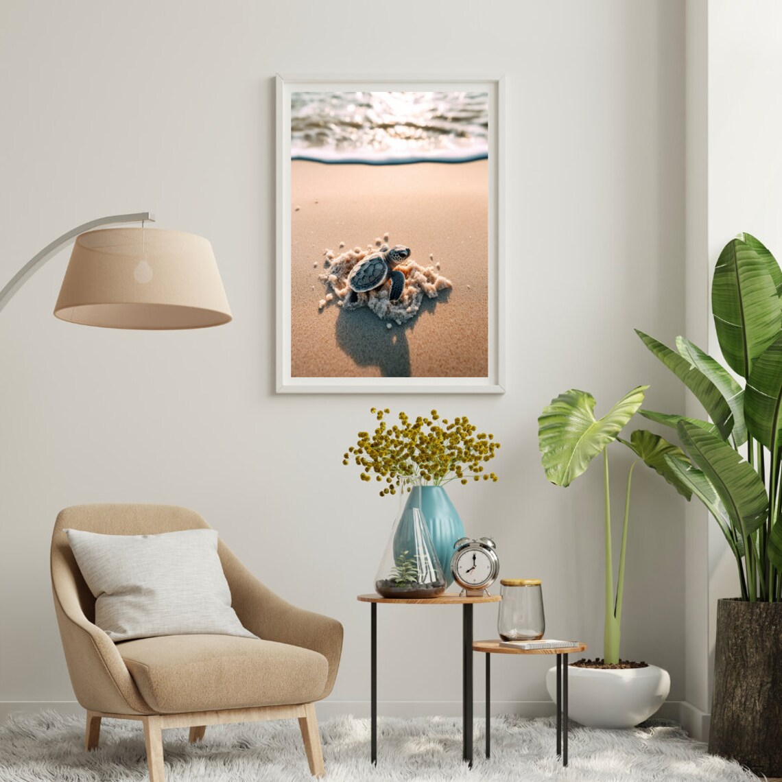 Beach Sea Turtle Poster, Ocean and Beach Decor - Image 4