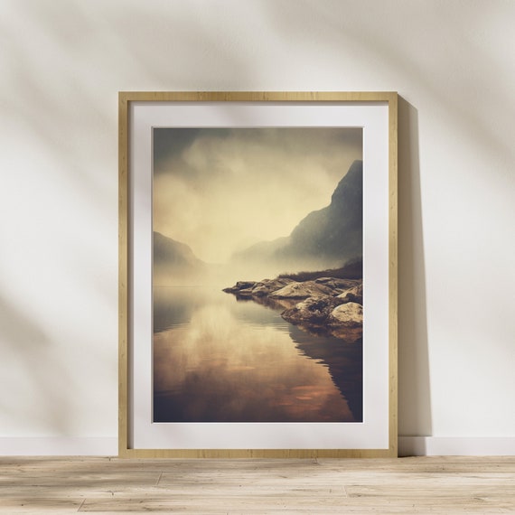 Nature Picture Fog Lake Poster On Matte Premium Paper Decoration Wall Decoration