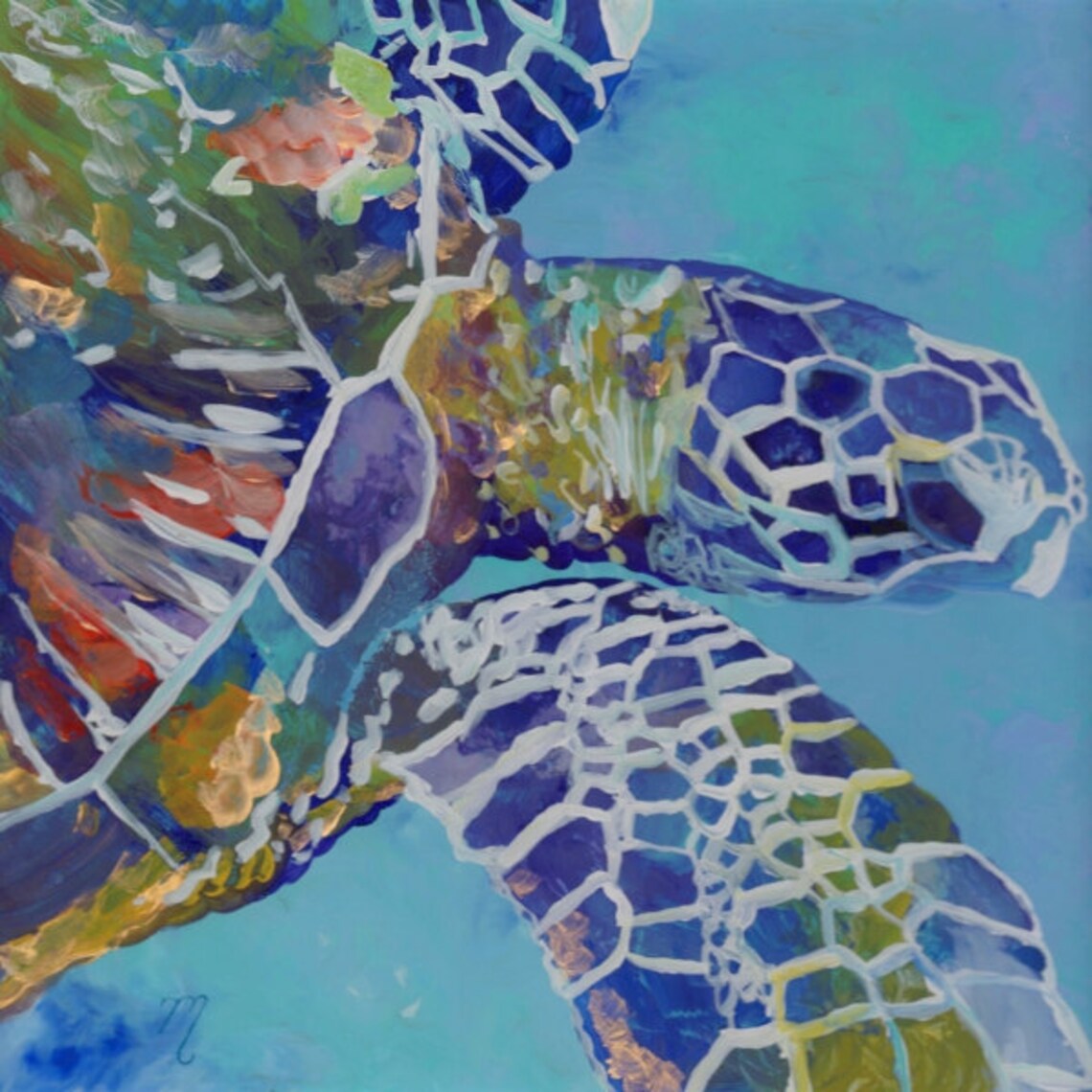 Sea Turtle Hawaiian Honu, Kauai Ocean Life Art Print