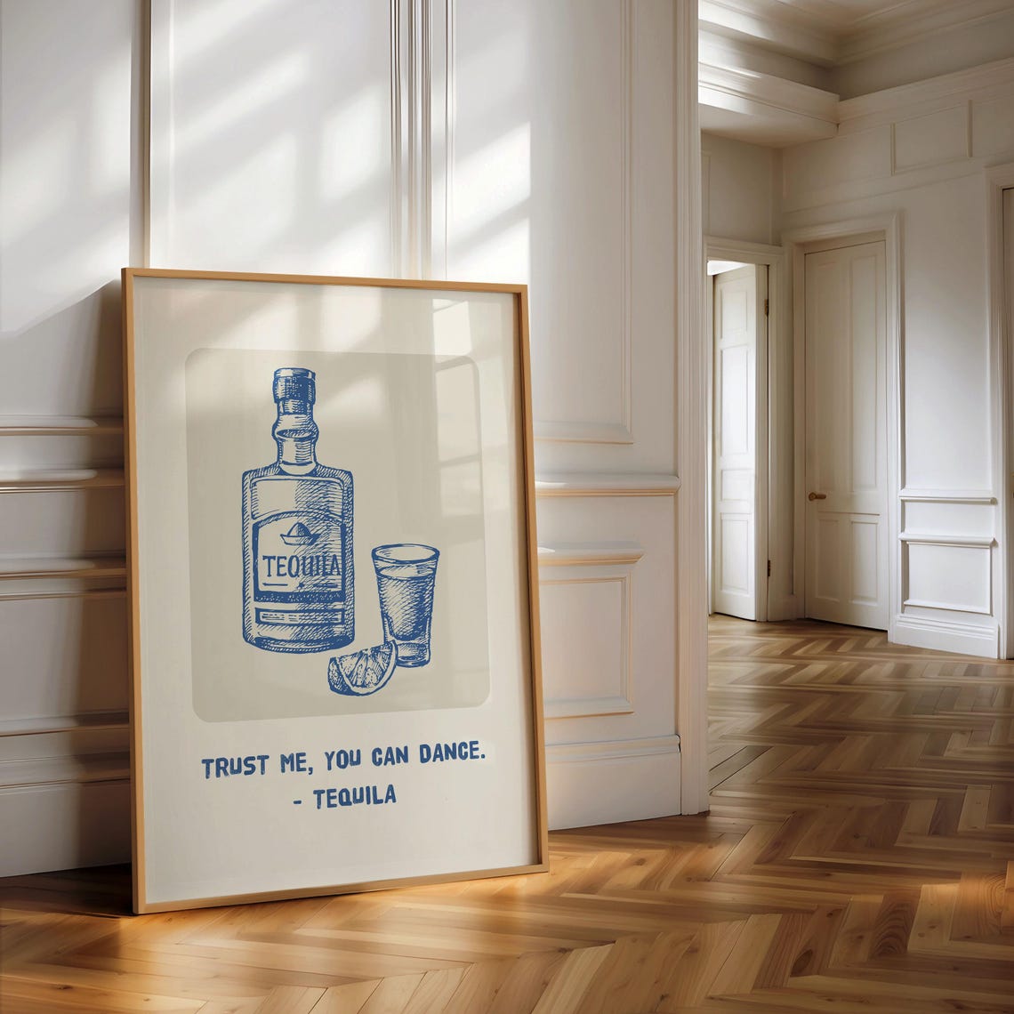 Trust Me You Can Dance Tequila Funny Vintage Bottle Bar Poster - Image 3