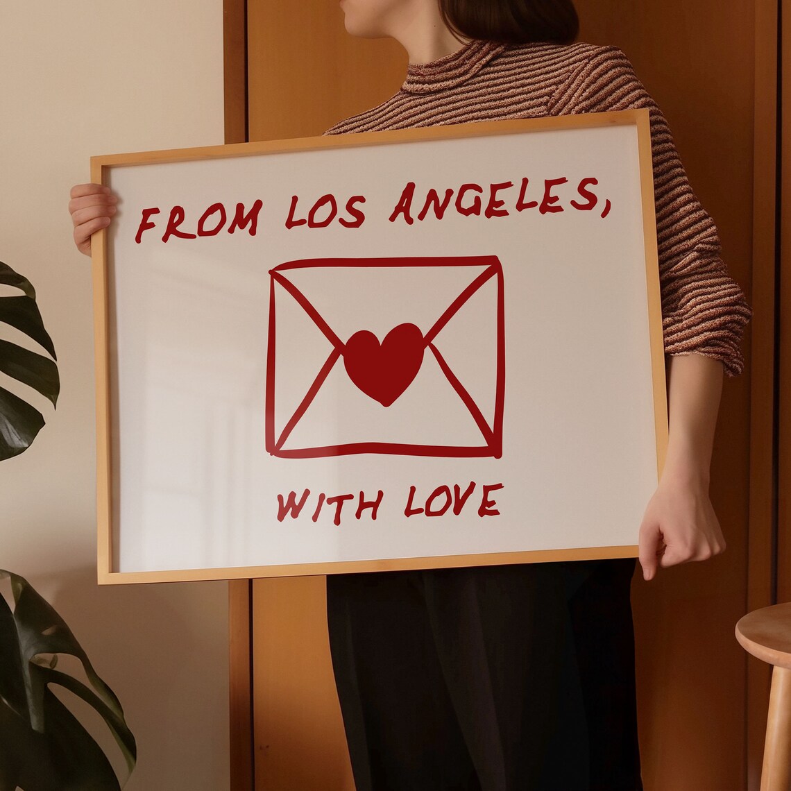 Love Letter Print Trendy Horizontal Print Los Angeles Poster Retro Print Minimalist Decor Aesthetic Living Room Art Los Angeles Art Print - Image 5