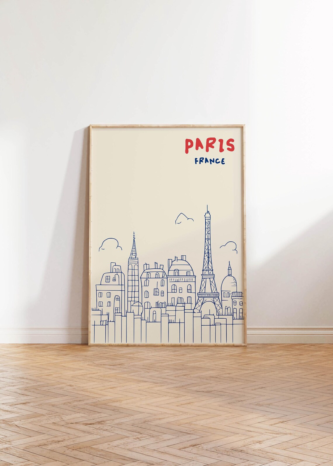 Paris Minimalist Eiffel Tower Cityscape Art Print
