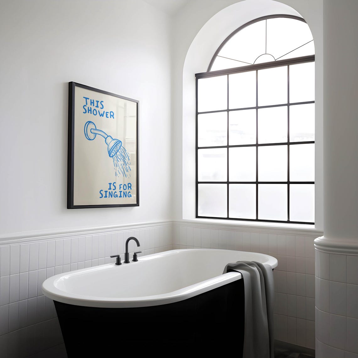 Funny This Shower Is For Singing Blue Showerhead Bathroom Print - Image 3