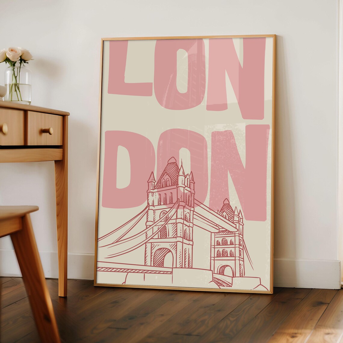 London Vintage Travel Poster, Tower Bridge Wall Art - Image 3
