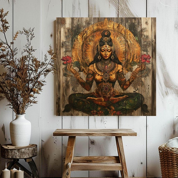 Goddess Pachamama Art Earth Mother Boho Wall Decor Spiritual Nature Goddess Art Eco Friendly Art Gift
