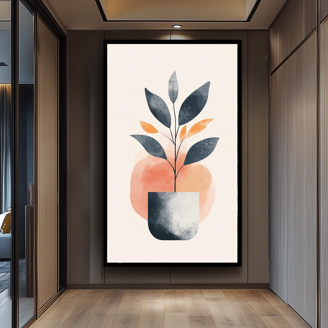 Abstract Plant Wall Art, Minimalist Botanical Line Art