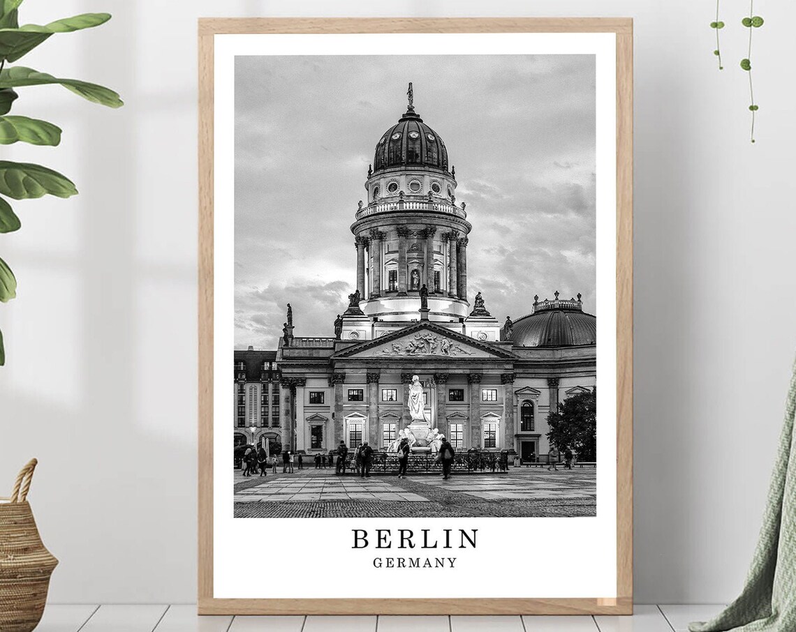 Berlin Gendarmenmarkt French Cathedral Germany Black White Poster