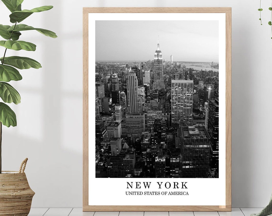 New York Manhattan Skyline With Empire State Building Travel Poster
