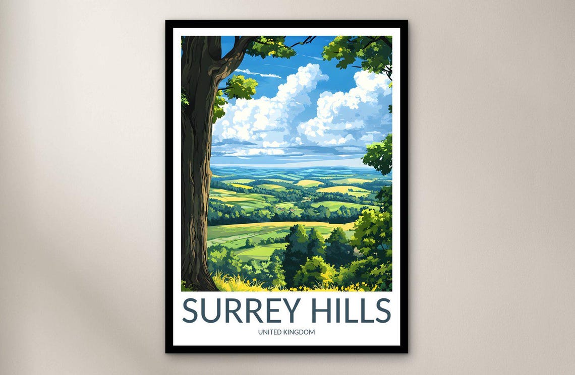 Surrey Hills United Kingdom Rolling Countryside Landscape Poster