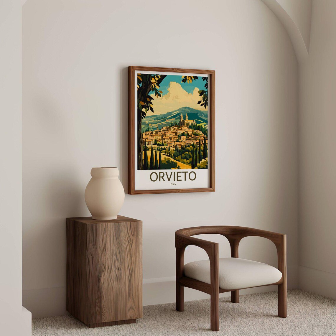 Orvieto Italy Hilltop Medieval Town Cypress Hills Travel Poster - Image 2