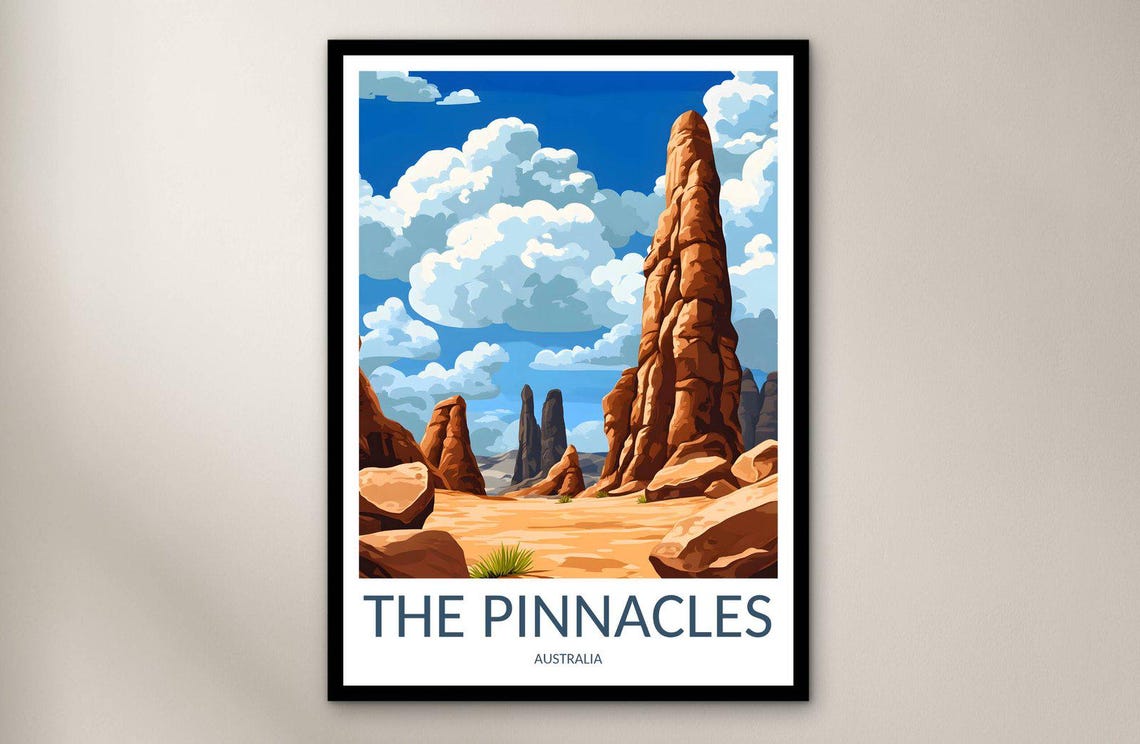 The Pinnacles Australia Desert Limestone Pillars Travel Poster