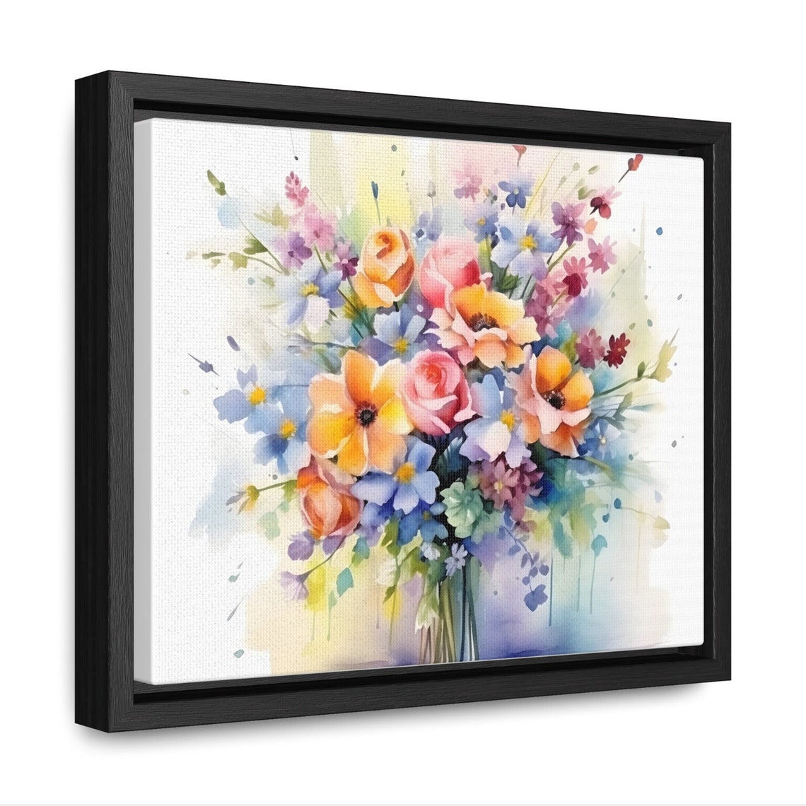 Pastel Wildflower Bouquet Watercolor Spring Floral Art Poster - Image 2