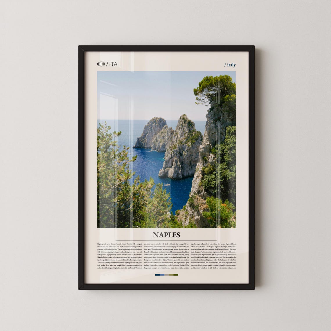 Naples Italy Dramatic Coastal Cliffs Travel Photography Poster