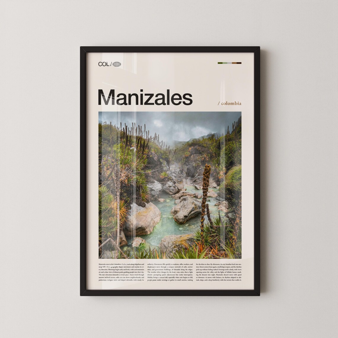 Manizales Colombia Andean Mountain Stream Nature Travel Photo Poster