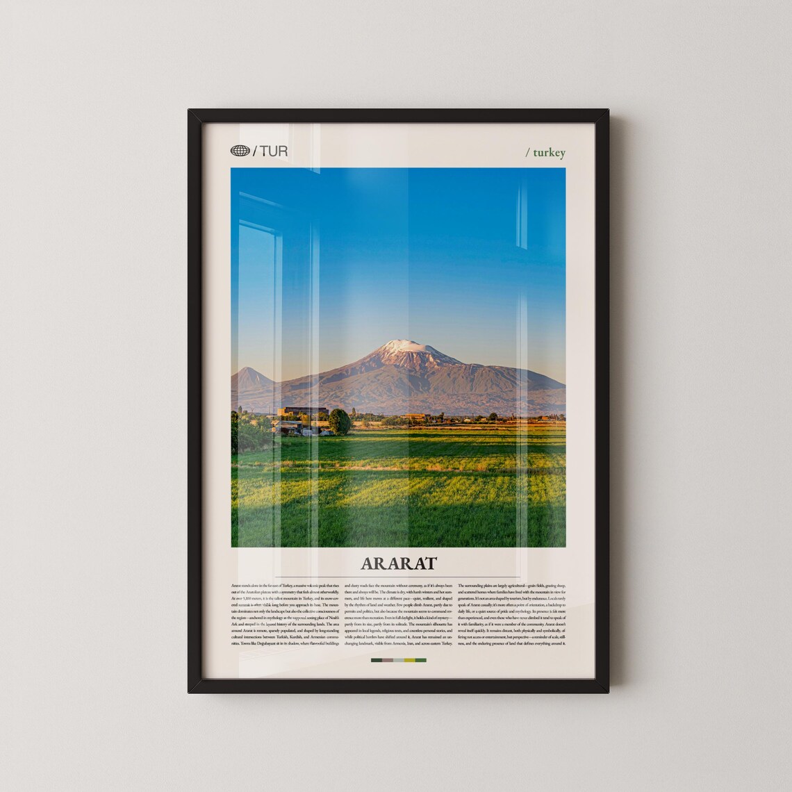 Mount Ararat Turkey Snowy Peak Editorial Photo Travel Poster
