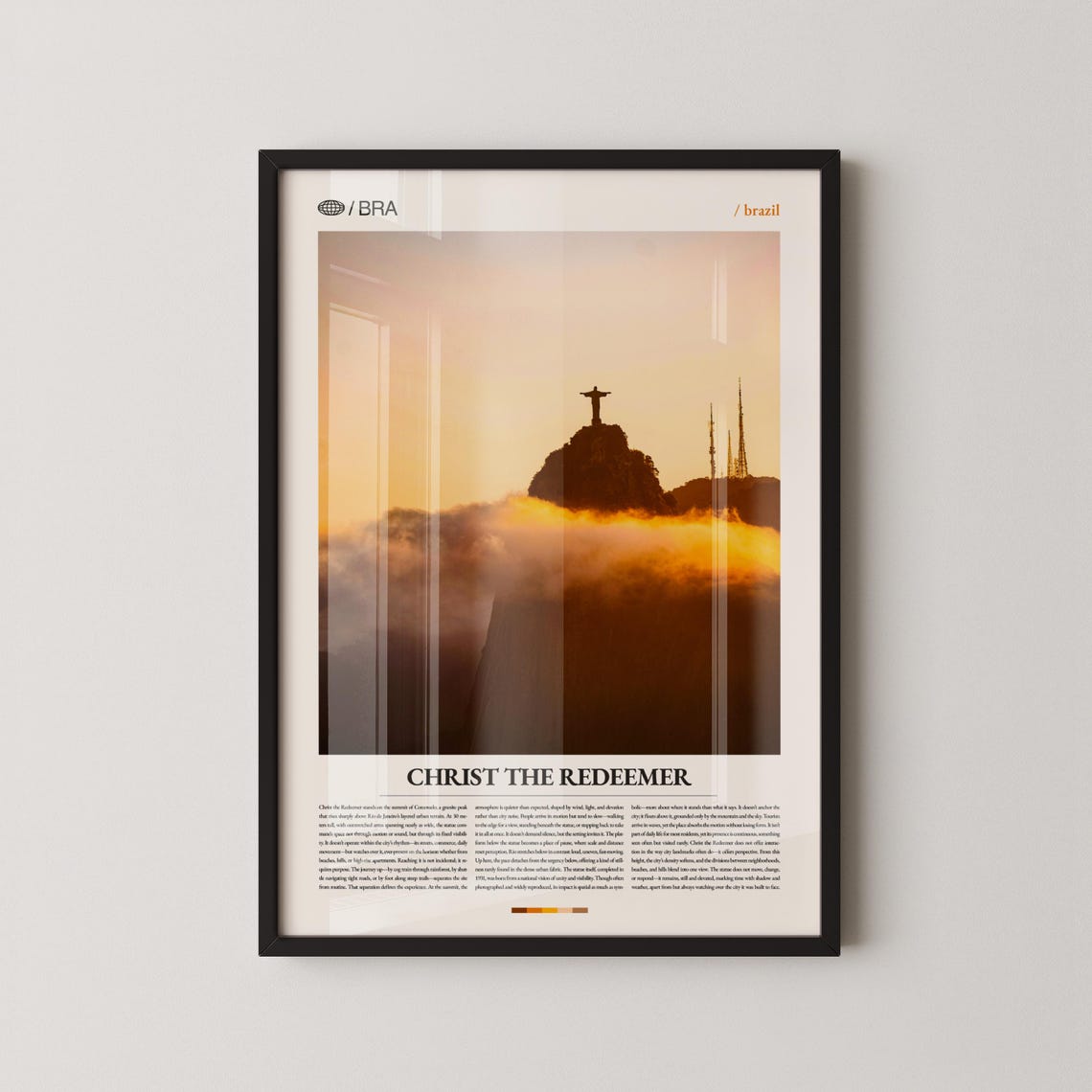 Christ the Redeemer Rio de Janeiro Brazil Sunset Statue Poster