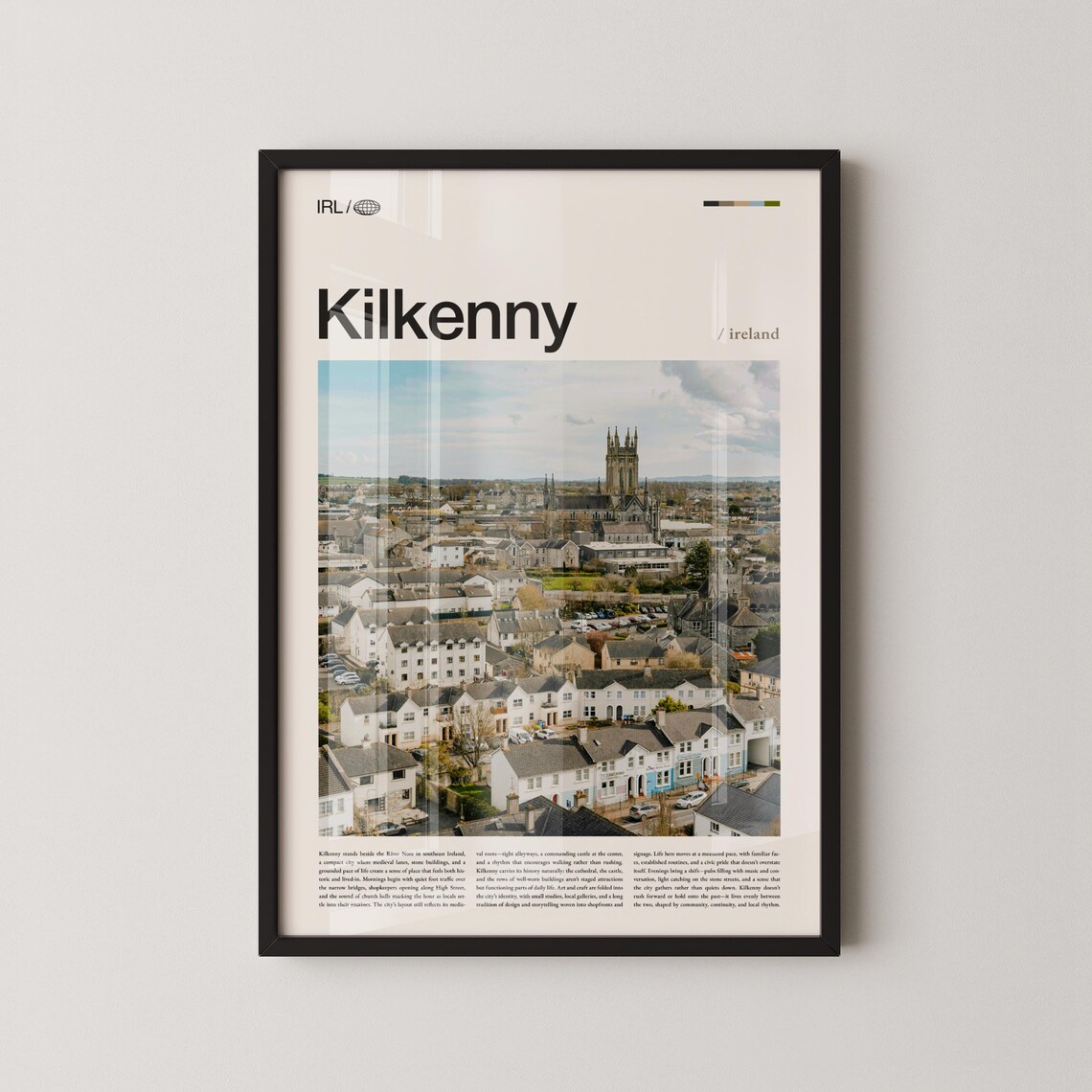 Kilkenny Ireland Medieval Cityscape Cathedral Daytime Travel Photo Wall Poster