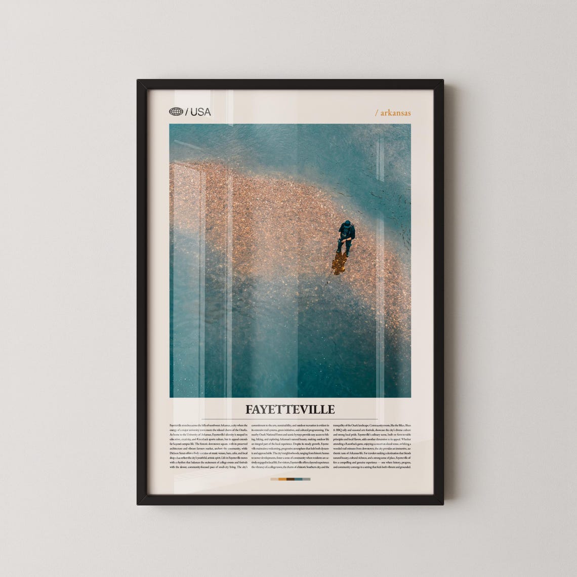 Fayetteville Arkansas Surfer Aerial Beach Waves Photo Poster